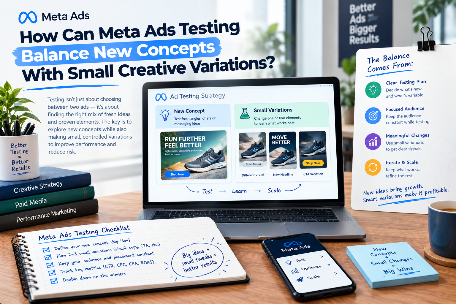 How Can Meta Ads Testing Balance New Concepts With Small Creative Variations?